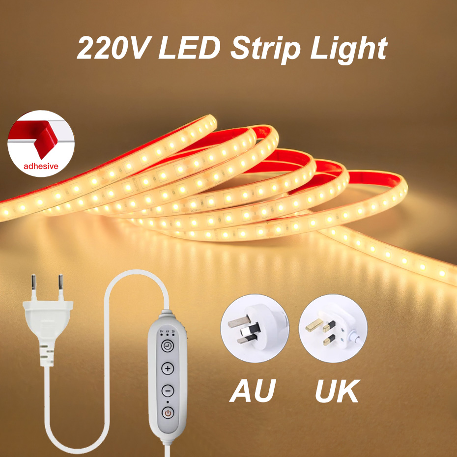 Outdoor Lighting Uk - AC 220V Adhesive LED Strip Light