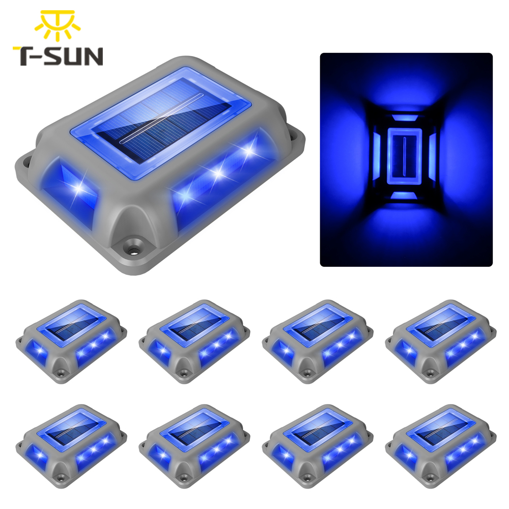 Outdoor Lighting Pathway - 8PC Blue Light Solar Light Outdoor