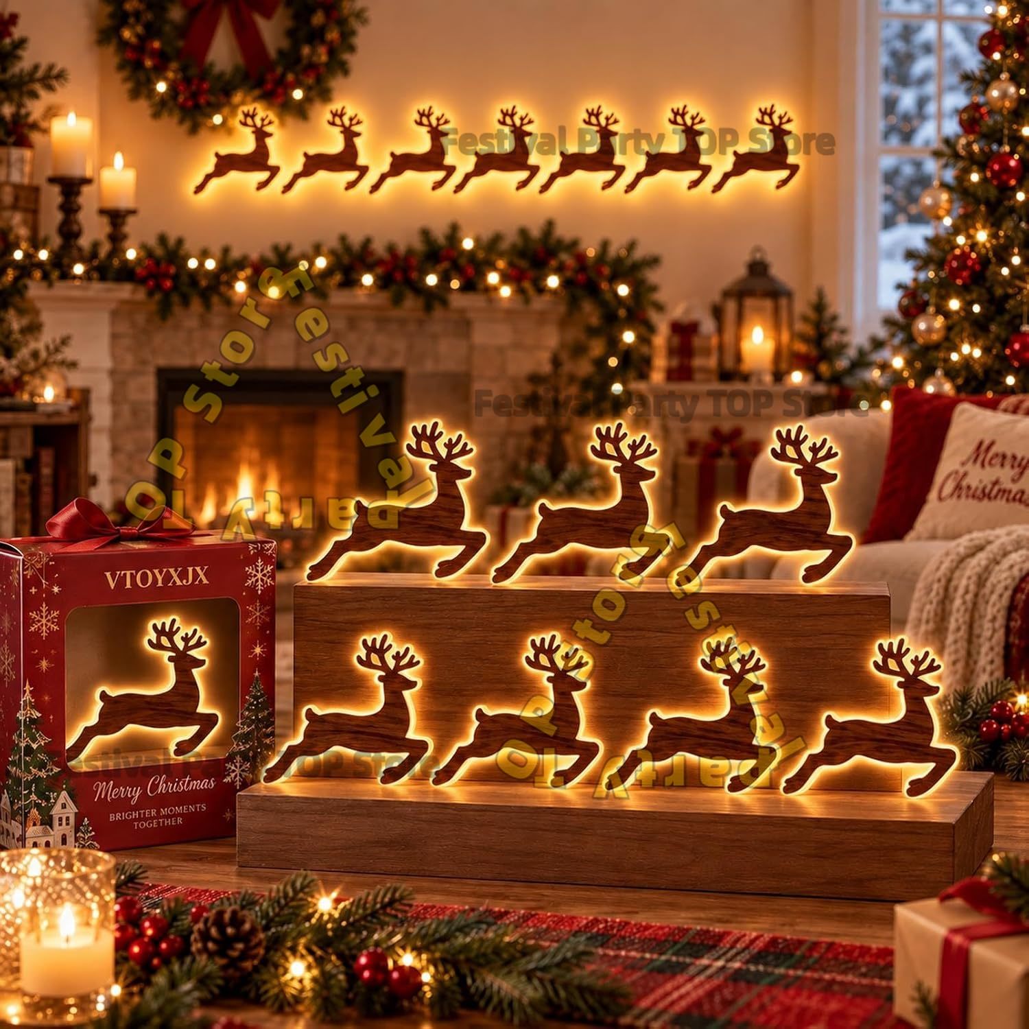 Outdoor Lighting Effects - Reindeer Glow Christmas Decor LED Light