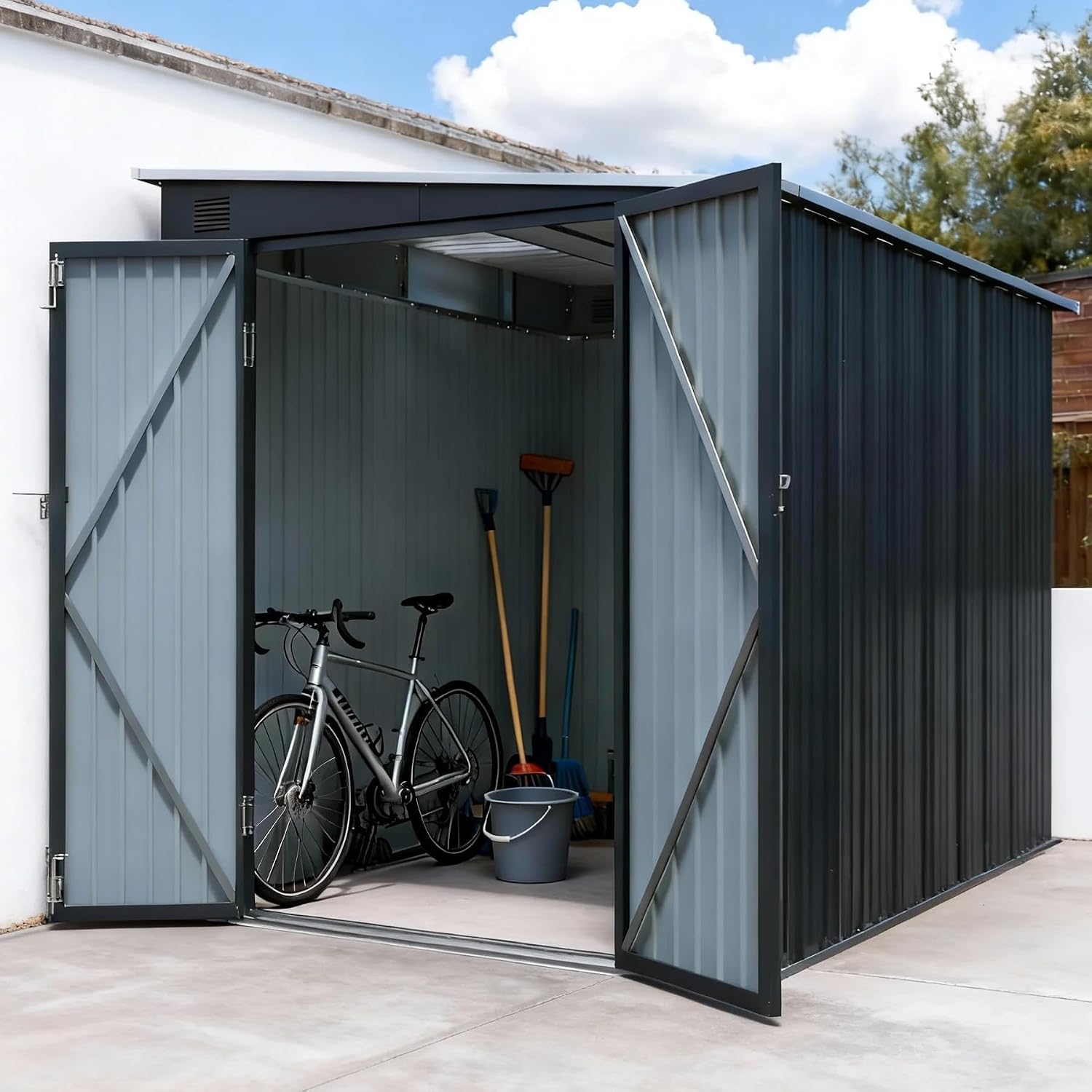 6x8 FT Metal Lean to Shed Lock - огляд і ціна Outdoor Lighting Waterproof