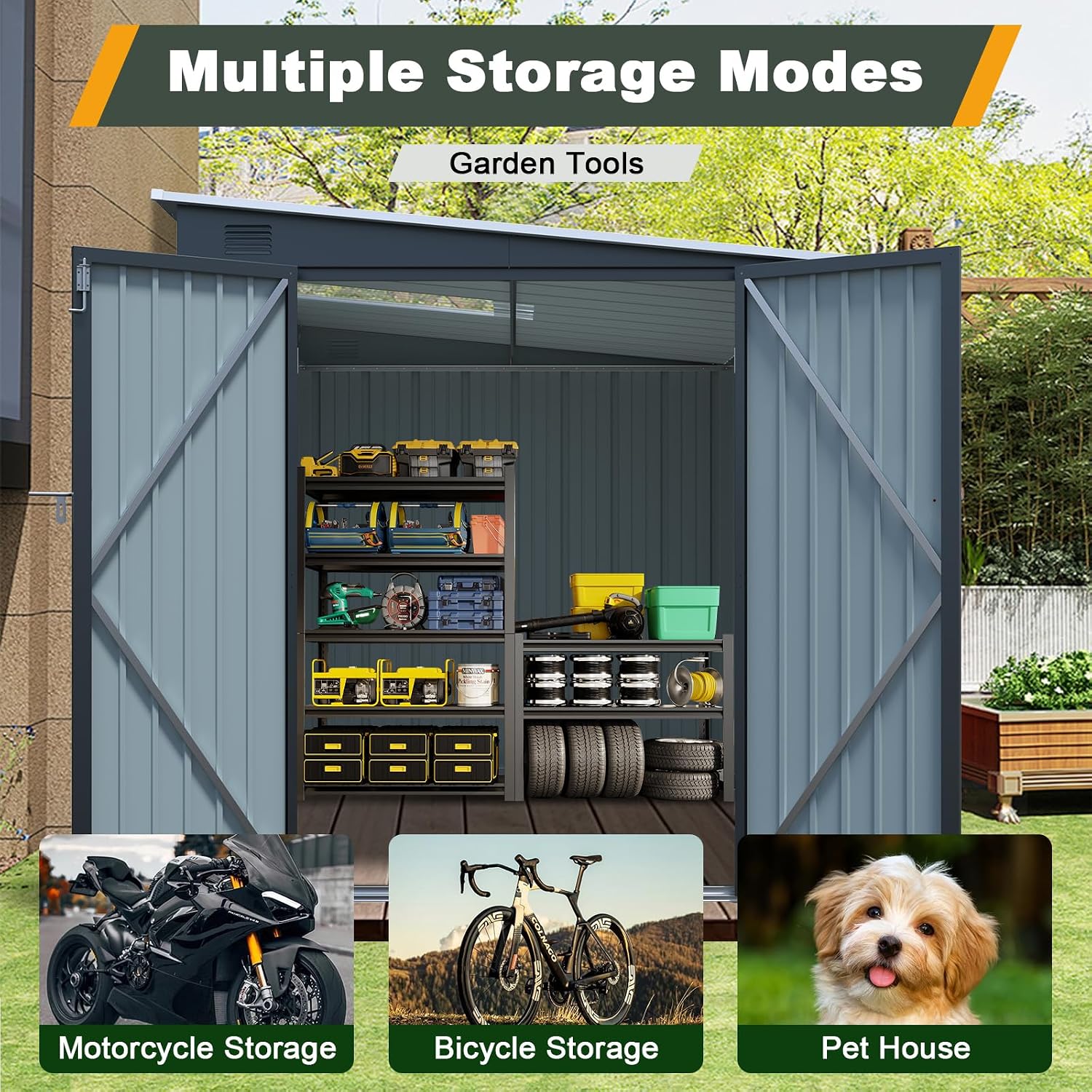 6x8 FT Metal Lean to Shed Lock - огляд і ціна Outdoor Lighting Waterproof