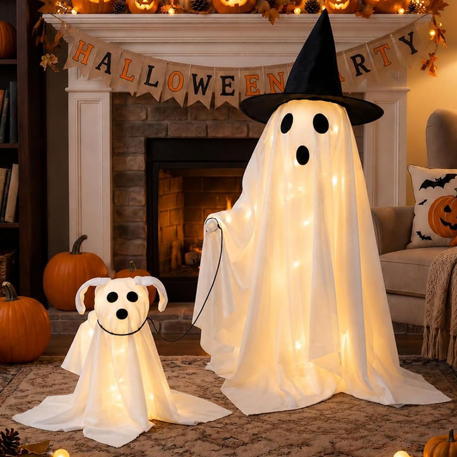 LED Lighted Ghost Dog Set Warm - огляд і ціна Outdoor Lighting Effects