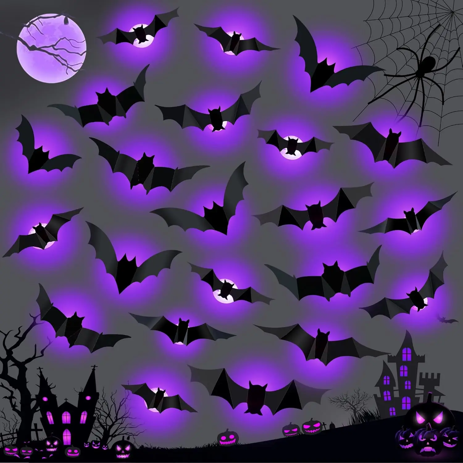 Halloween LED Bats Spider Deco - огляд і ціна Outdoor Lighting Effects