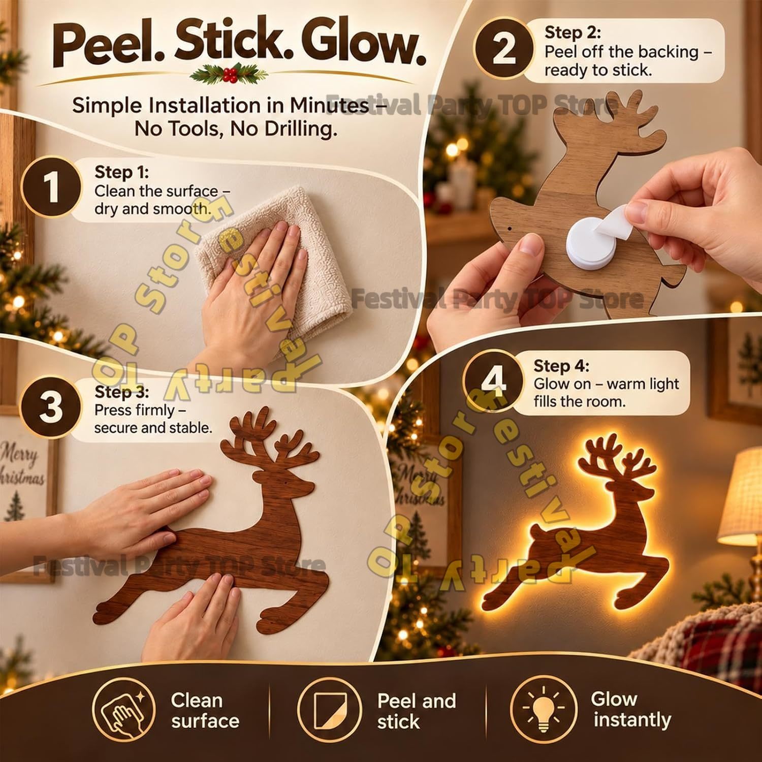 Reindeer Glow Christmas Decor  - огляд і ціна Outdoor Lighting Effects