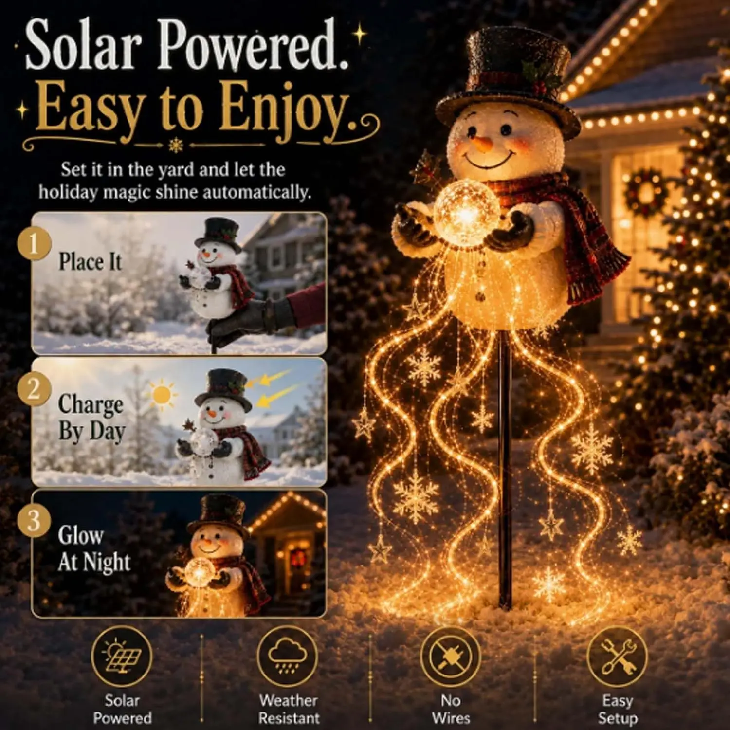 Outdoor Resin Snowman Santa LE - огляд і ціна Outdoor Lighting Pathway