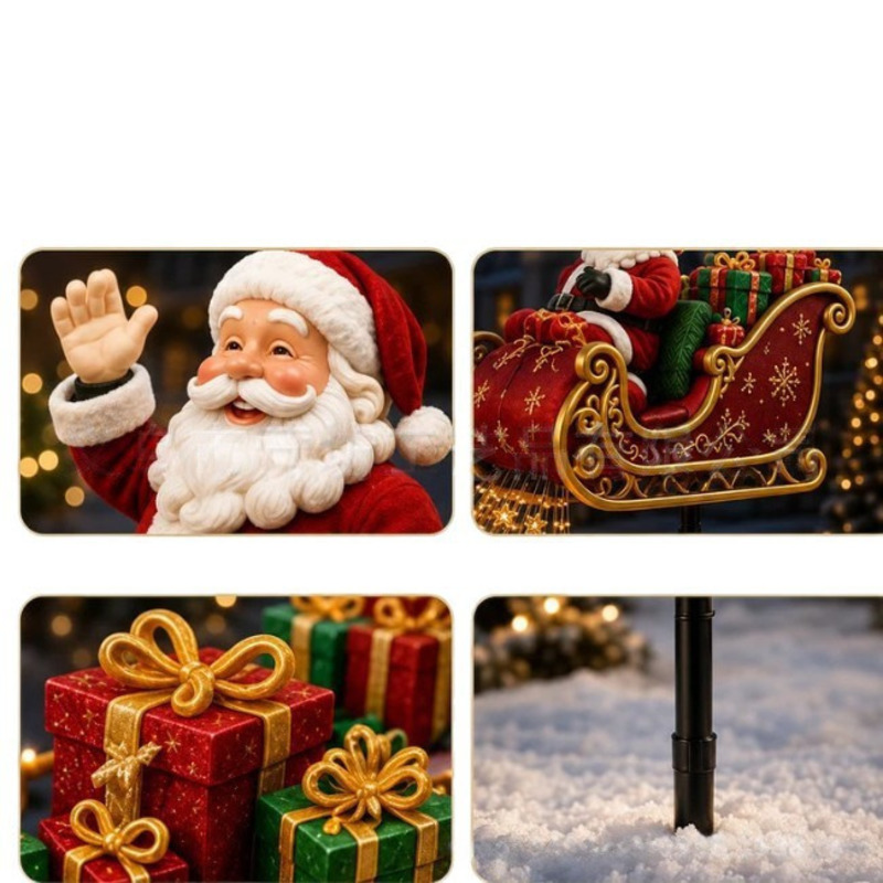 Solar LED Christmas Santa Slei - огляд і ціна Outdoor Lighting Pathway